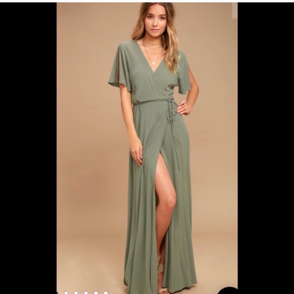 LULU’S MUCH OBLIGED OLIVE GREEN DRESS